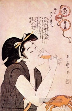 the hussy 喜多川歌麿 浮世へ美人が Oil Paintings